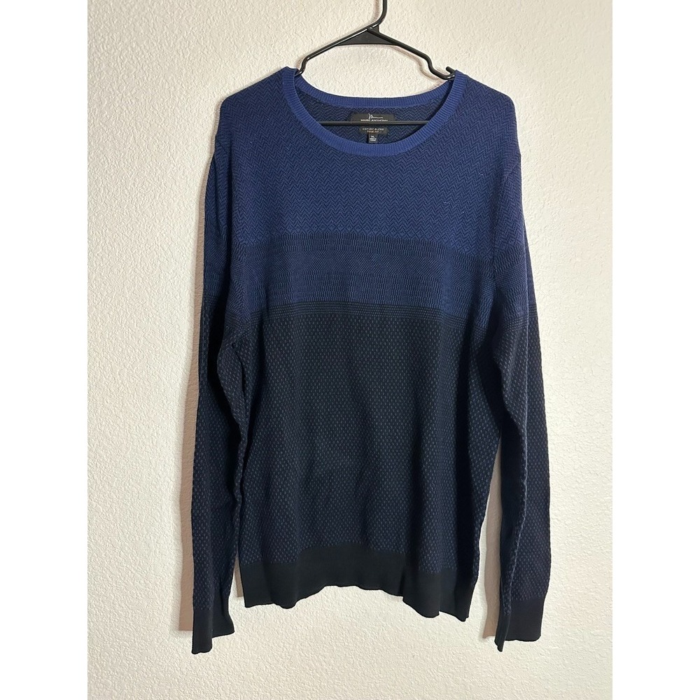 NWOT Marc Anthony Mens Navy Blue Sweater XL Cotton/Merino Wool Blend Academia
